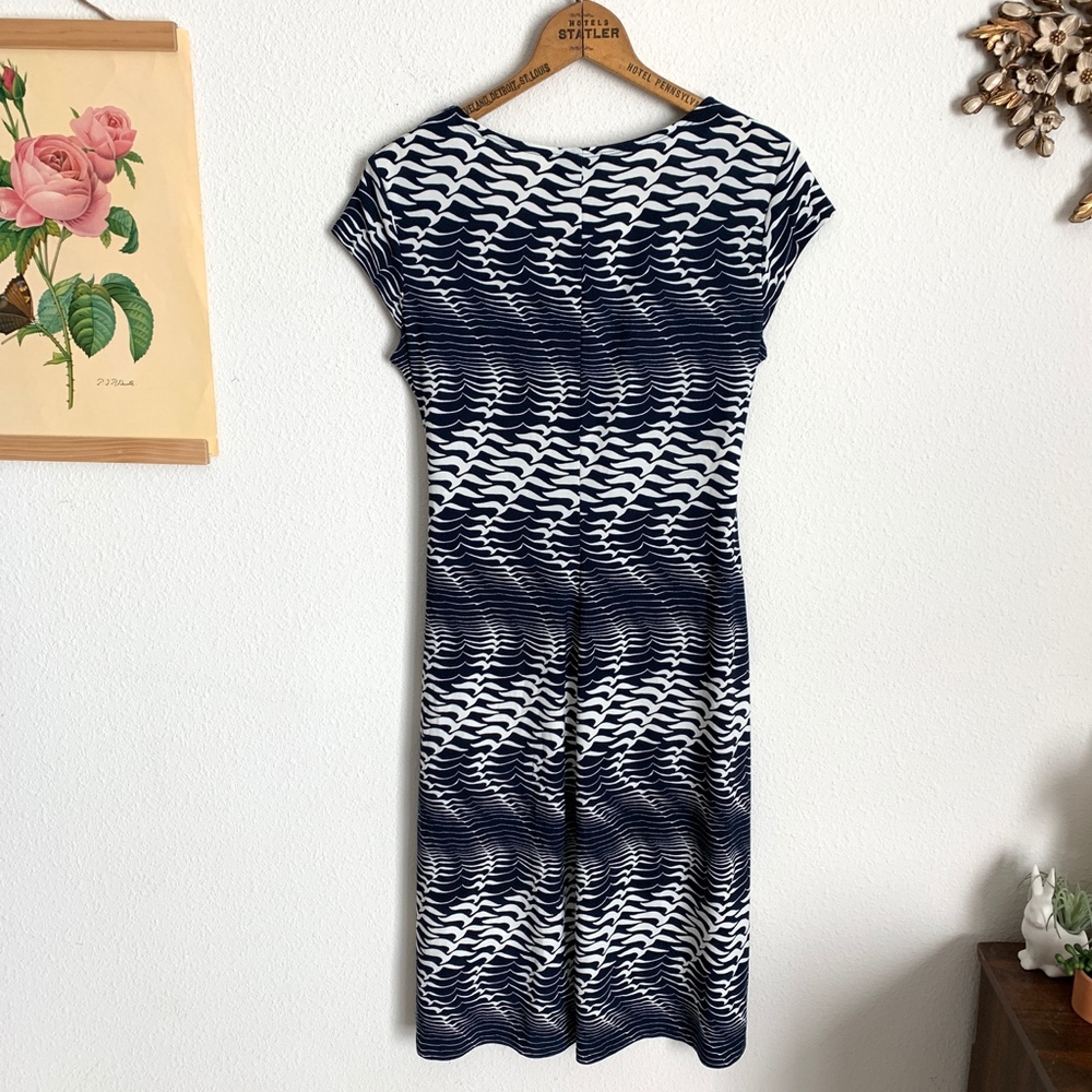 Vintage Kasper Birds Print Wrap Cinch Waist Dress - Picture 8 of 8